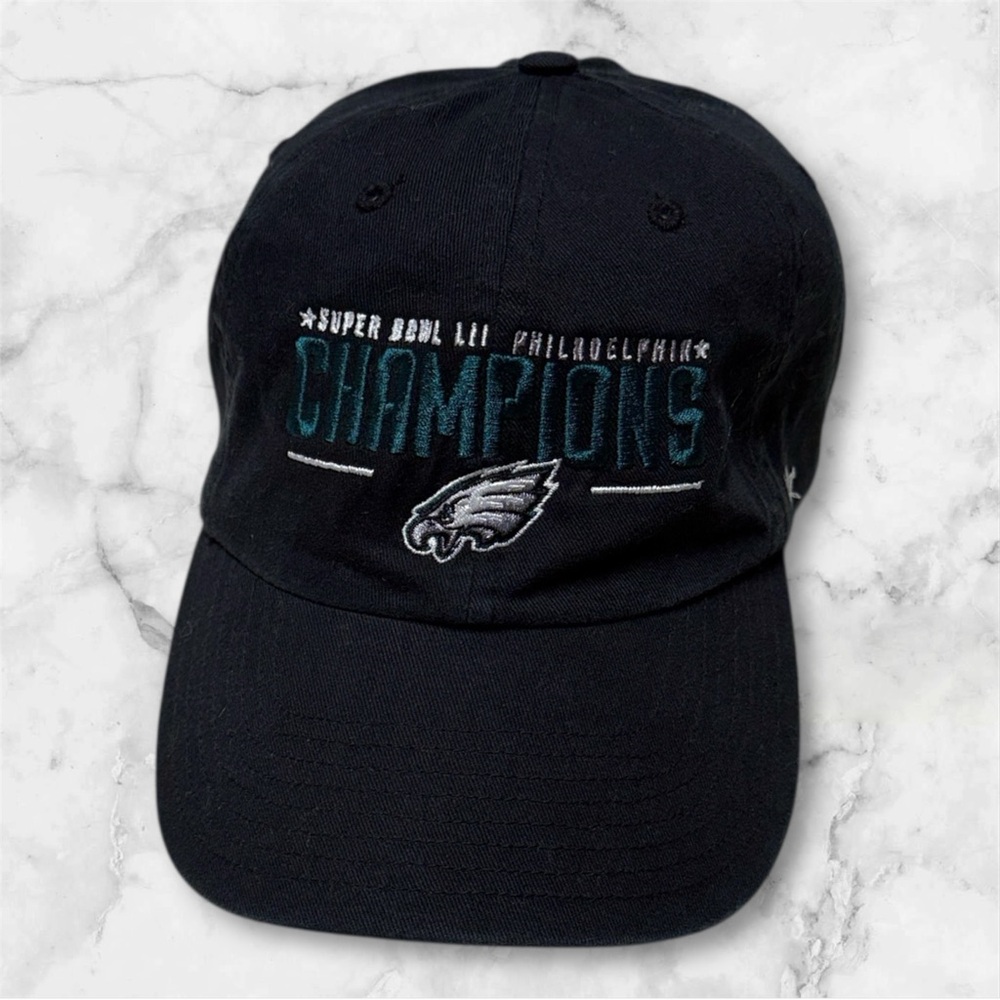 47 Black Philadelphia Eagles Champions Cap OS adjustable